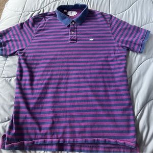 Southern Tide Classic Fit Polo Size XL Navy and Purple Stripped Polo